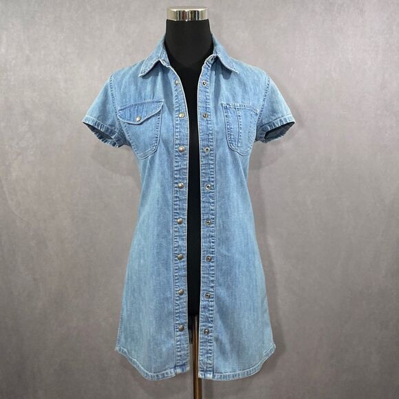 Vintage 90’s Gap Denim Snap Dress - Picture 4 of 7